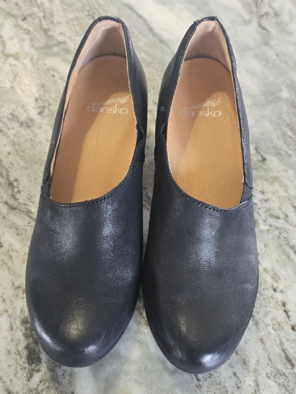 Dansko Leather Low Heel Black Shoes